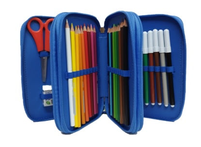 Astuccio 3 Zip Sonic & Friends Originale SEGA Completo 45 Pezzi Scuola