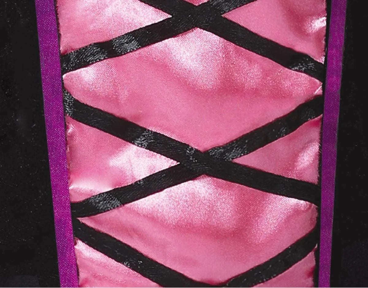 Costume Neonata Strega Rosa con Abito con Inserti in Tulle e Cappello