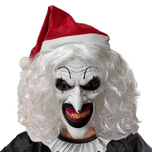 Maschera in Lattice Terrifier Natale con Parrucca e Cappello
