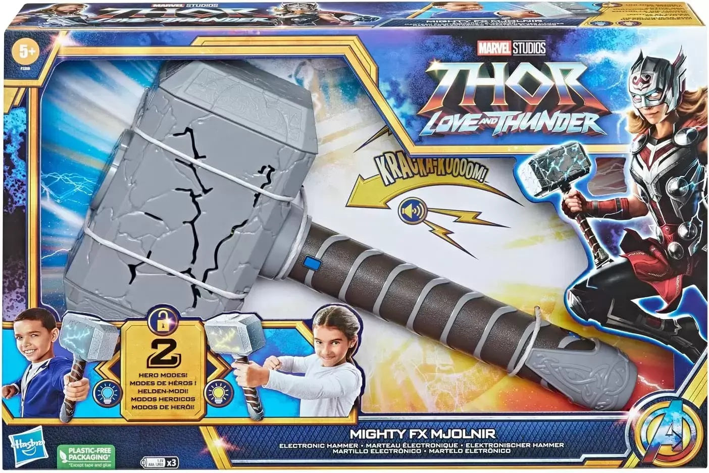 Martello Mighty Thor con Luce e Suono Love and Thunder Originale Marvel