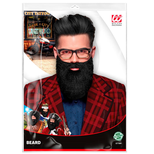 barba con baffi nera