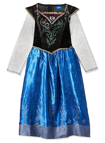 Costume Deluxe Anna Frozen Abito con Mantellina Glitter Originale in Scatola Disney