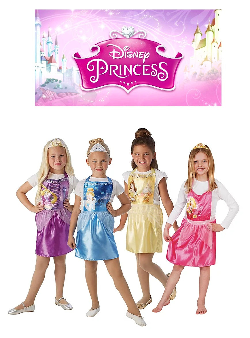 Costume Economico Principesse con Coroncina Disney Rapunzel Belle Cenerentola Aurora