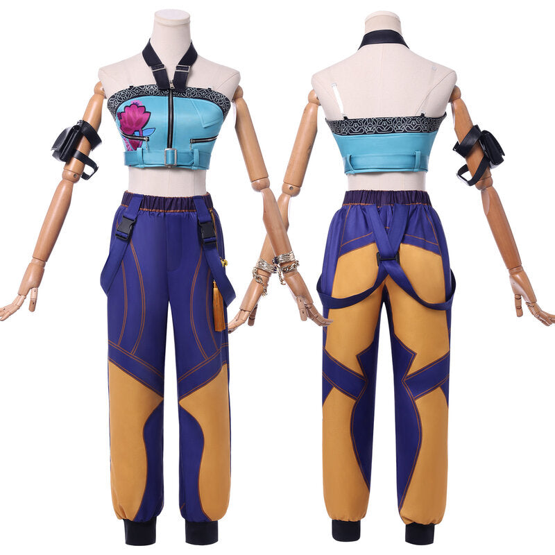 Costume Deluxe Kpop Huntrix Demon Hunters Zoey con Accessori e Gioielli