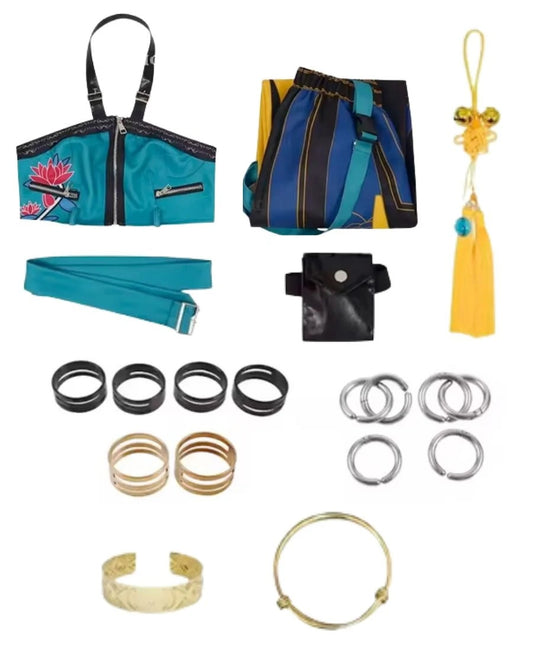 Costume Deluxe Kpop Huntrix Demon Hunters Zoey con Accessori e Gioielli
