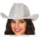 Cappello Cowboy Con Glitter Diamanti Argento 