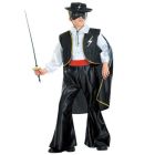 Costume Zorro Completo di Gilet Cintura Mantello e Mascherina