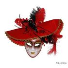 Maschera Veneziana Classica Con Cappello e Piume
