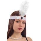 Fascia Charleston Bianca con Paillettes Anni 20 Ruggenti