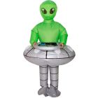 Costume Gonfiabile Alieno Verde con Navicella Spaziale Ufo Adulto