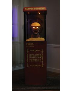 Scary Popcorn Clown con luce suono e movimento Animatronica 1,75m