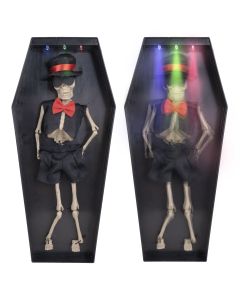 Scheletro in Bara Danzante con Luce Suono e Movimento Animatronica alto 34cm