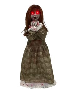 Bambola Zombie Horror con Luce Suono e Movimento Animatronica 90cm