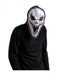 Maschera in Plastica Rigida Fantasma Horror Mostro Stile Scream Demone Bianco