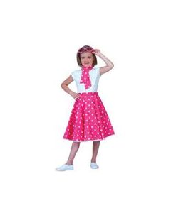 Gonna e Sciarpa Rosa a Pois da Pin Up Bambina