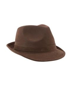 Cappello Pelle Marrone Effetto Lusso