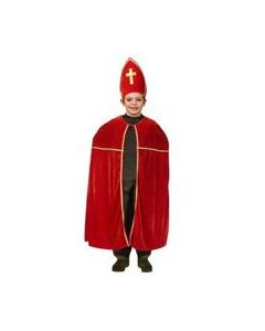 Costume Da Cardinale Bambino (Mantello + Copricapo)